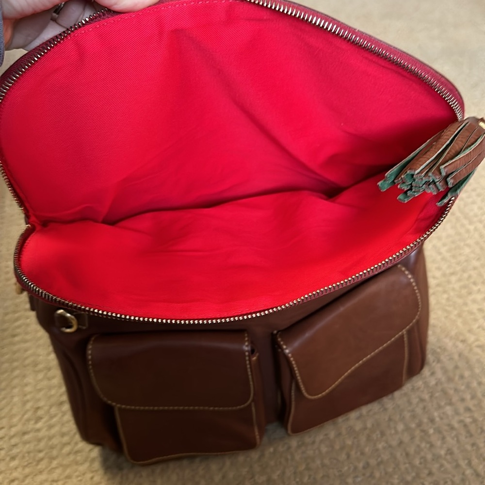 Dooney & Bourke Chestnut Zip Flap Double Pocket Florentine Shoulder Bag - Picture 3 of 7